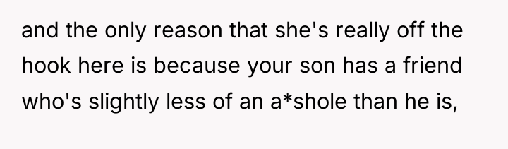 and the only reason that she's really off the hook...