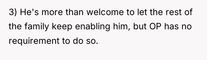 3) He's more than welcome to let the rest of...
