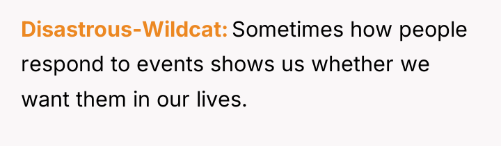 Disastrous-Wildcat Sometimes how people respond to events shows us whether...