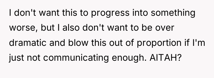 I don't want this to progress into something worse, but...