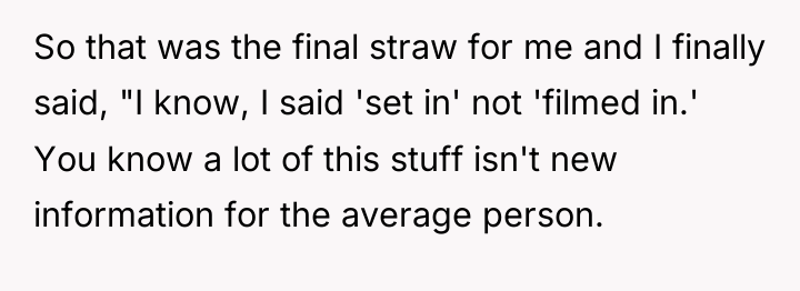 So that was the final straw for me and I...
