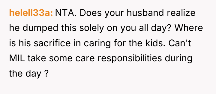 helell33a NTA. Does your husband realize he dumped this solely...