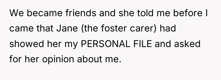 We became friends and she told me before I came...