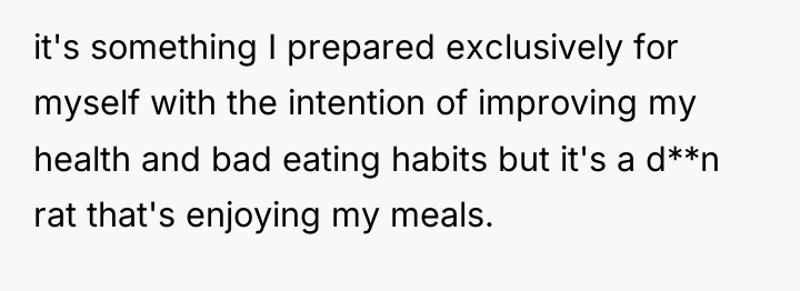 it's something I prepared exclusively for myself with the intention...