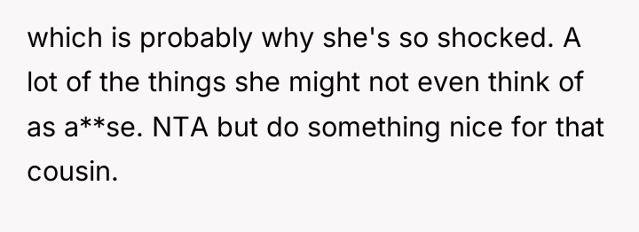 which is probably why she's so shocked. A lot of...
