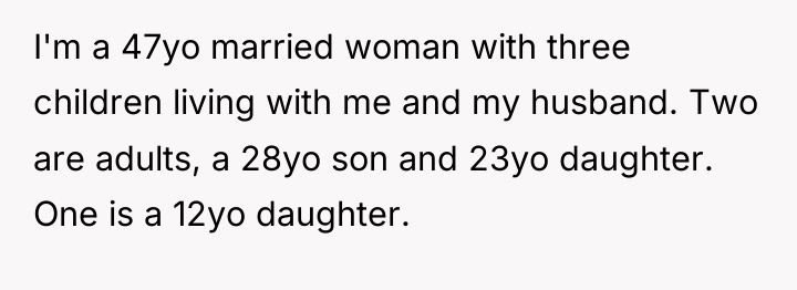 I'm a 47yo married woman with three children living with...