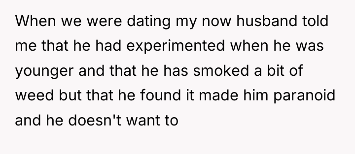 When we were dating my now husband told me that...
