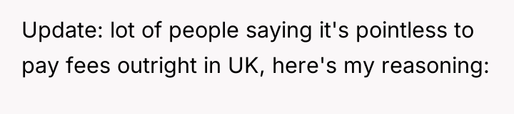 Update: lot of people saying it's pointless to pay fees...