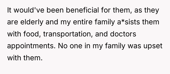 It would've been beneficial for them, as they are elderly...