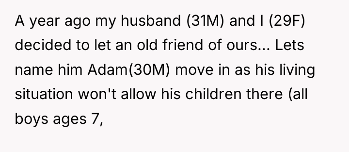 A year ago my husband (31M) and I (29F) decided...