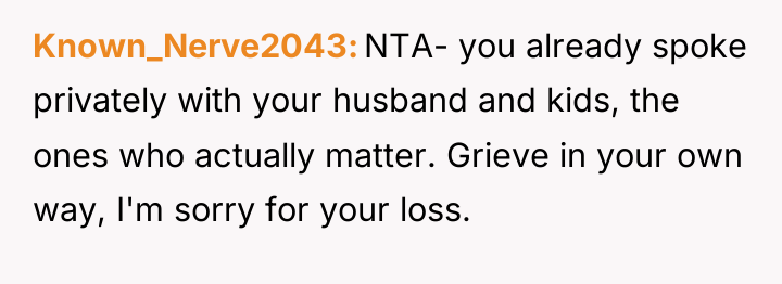 Known_Nerve2043 NTA- you already spoke privately with your husband and...