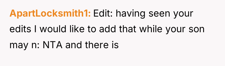ApartLocksmith1 Edit: having seen your edits I would like to...