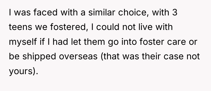 I was faced with a similar choice, with 3 teens...