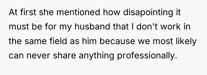 At first she mentioned how disapointing it must be for...