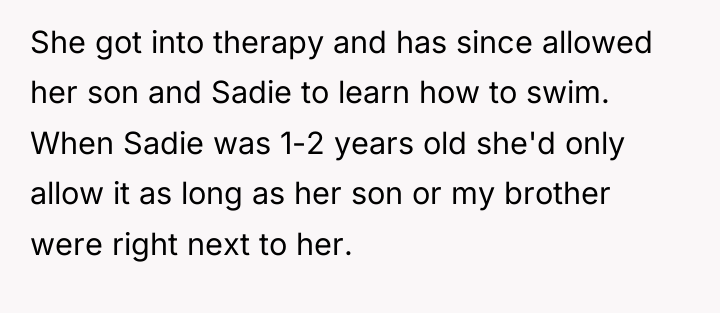 She got into therapy and has since allowed her son...