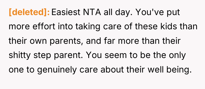 [deleted] Easiest NTA all day. You've put more effort into...