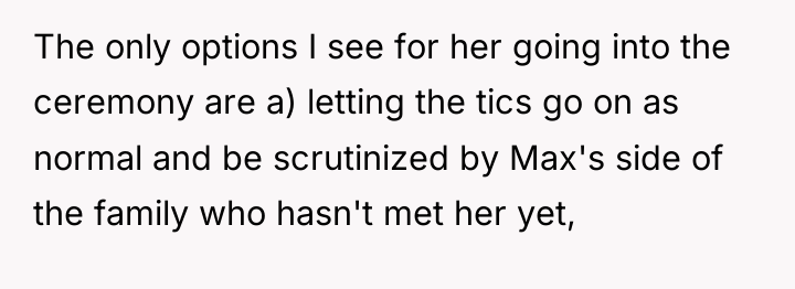 The only options I see for her going into the...