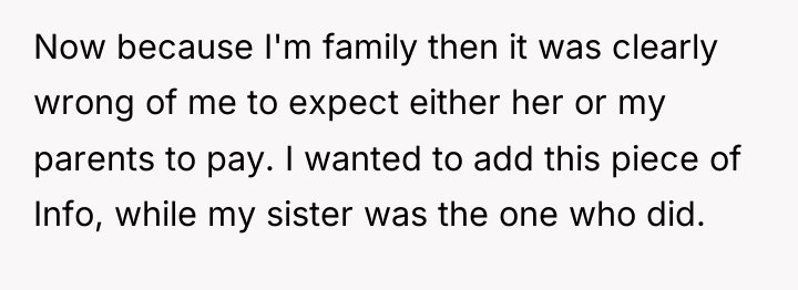 Now because I'm family then it was clearly wrong of...