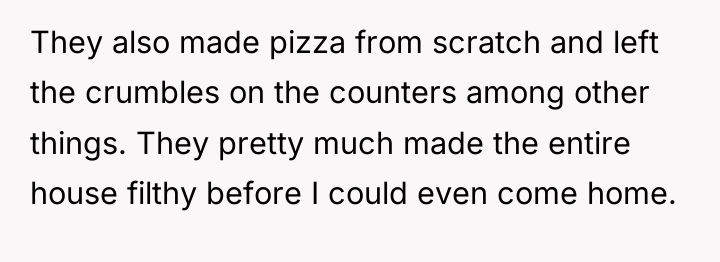 They also made pizza from scratch and left the crumbles...
