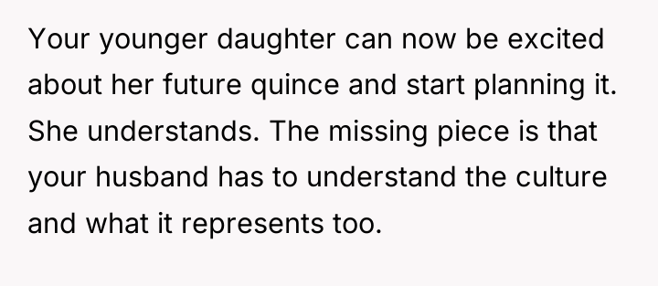 Your younger daughter can now be excited about her future...