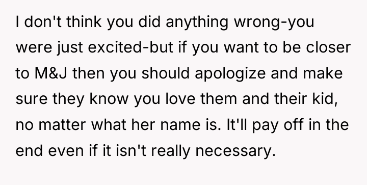 I don't think you did anything wrong-you were just excited-but...