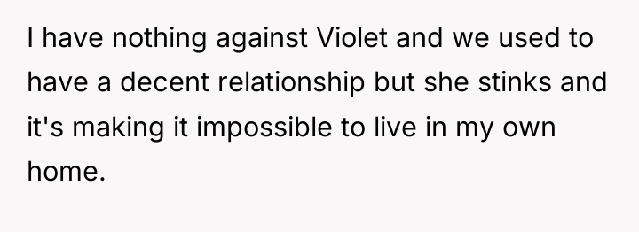 I have nothing against Violet and we used to have...