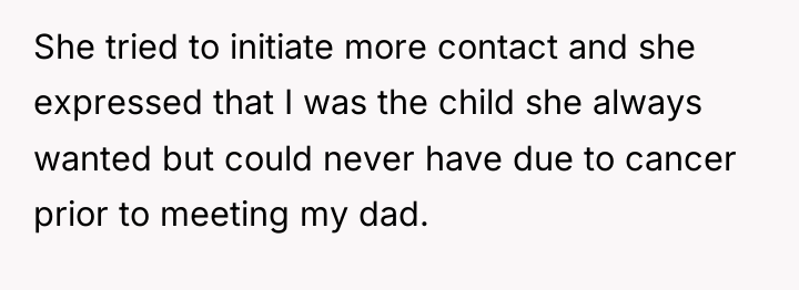 She tried to initiate more contact and she expressed that...