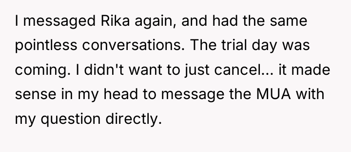 I messaged Rika again, and had the same pointless conversations....