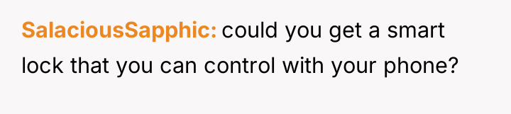 SalaciousSapphic could you get a smart lock that you can...