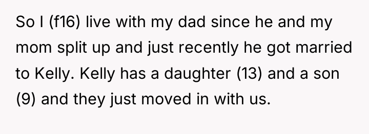 So I (f16) live with my dad since he and...