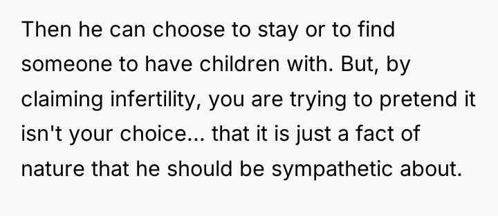 Then he can choose to stay or to find someone...