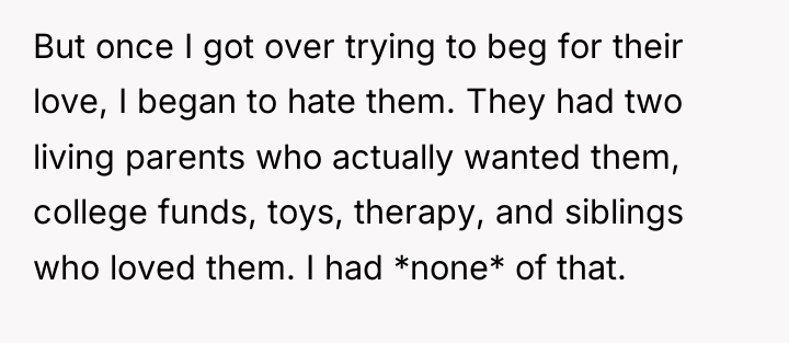 But once I got over trying to beg for their...
