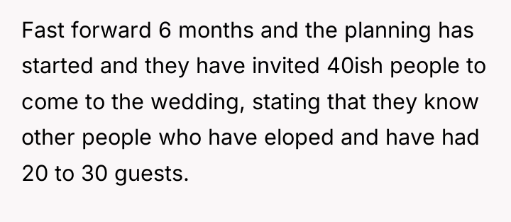 Fast forward 6 months and the planning has started and...