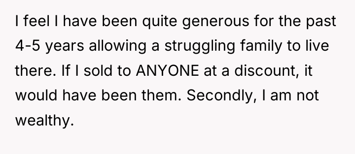 I feel I have been quite generous for the past...