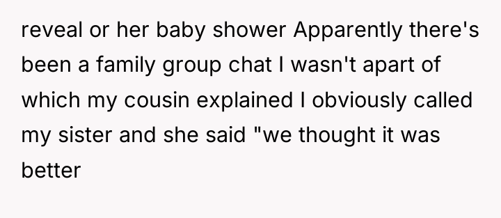 reveal or her baby shower Apparently there's been a family...