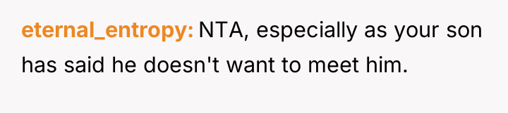 eternal_entropy NTA, especially as your son has said he doesn't...