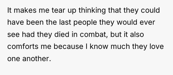 It makes me tear up thinking that they could have...