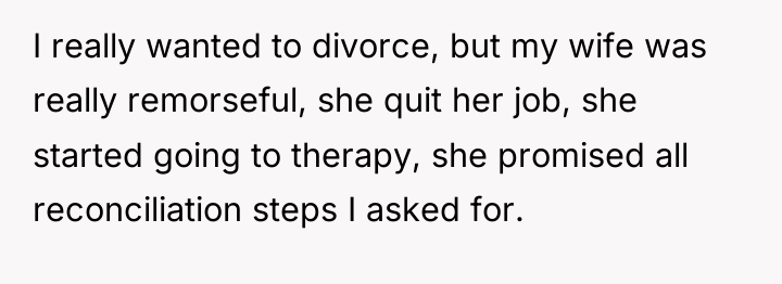 I really wanted to divorce, but my wife was really...