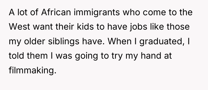 A lot of African immigrants who come to the West...