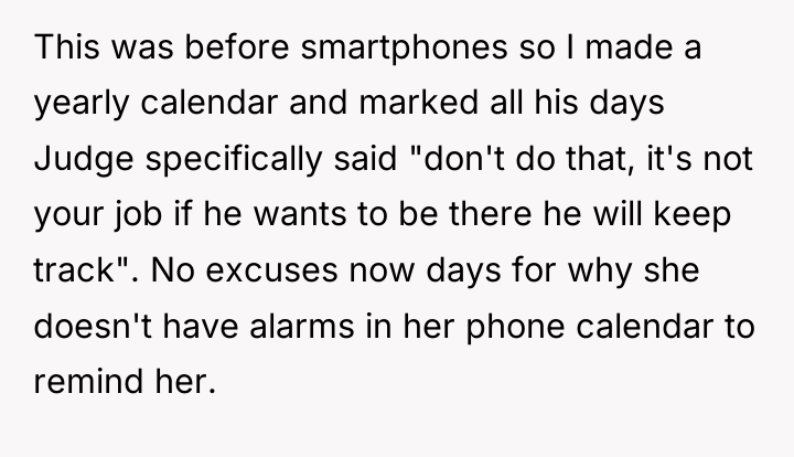 This was before smartphones so I made a yearly calendar...
