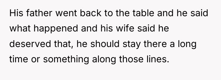 His father went back to the table and he said...