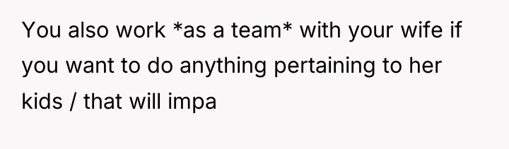 You also work *as a team* with your wife if...