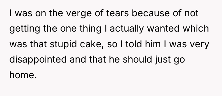 I was on the verge of tears because of not...