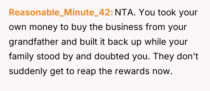 Reasonable_Minute_42 NTA. You took your own money to buy the...