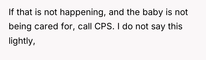 If that is not happening, and the baby is not...