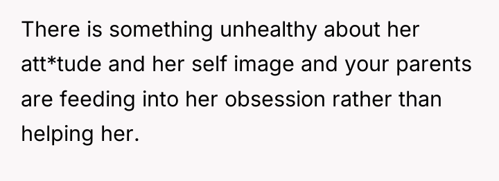 There is something unhealthy about her att*tude and her self...