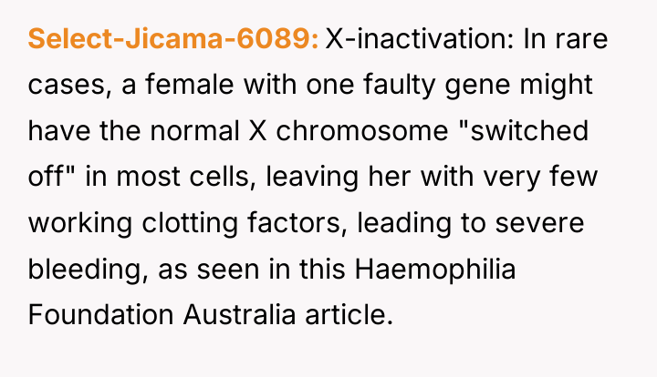 Select-Jicama-6089 X-inactivation: In rare cases, a female with one faulty...