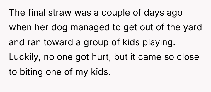 The final straw was a couple of days ago when...