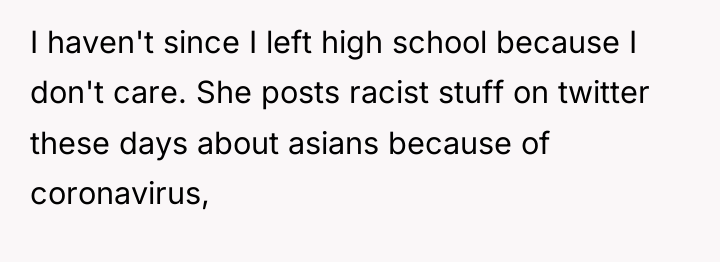 I haven't since I left high school because I don't...