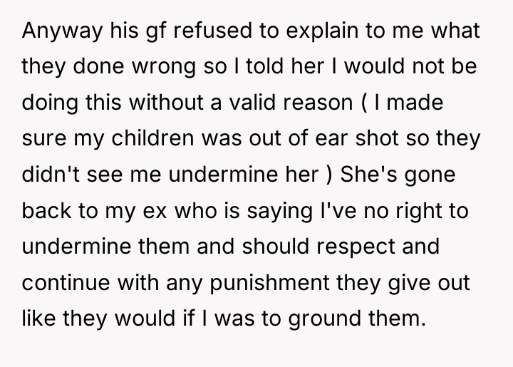 Anyway his gf refused to explain to me what they...